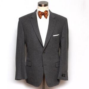 Jos A‎ Bank 48L Mens Blazer Sport Coat Wool Silk Gray D090520